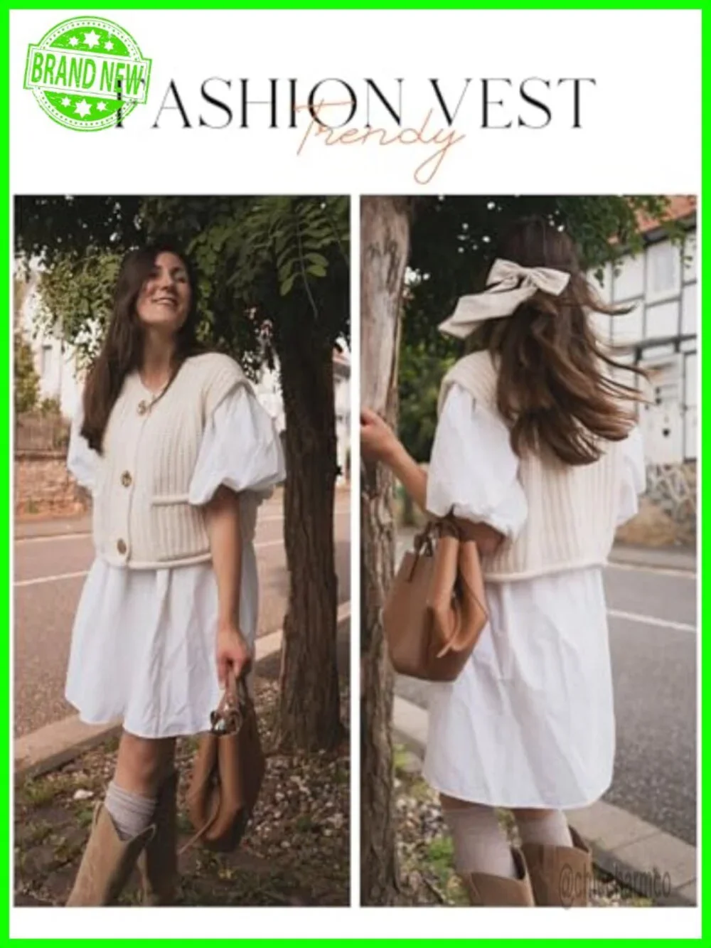 Womens Sleeveless Crop Knit Vest Cardigan Fall Open Front Button Chunky Sweater